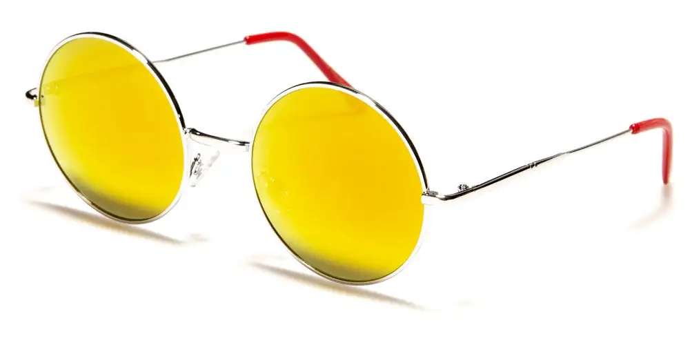 Refined Unisex Mirrored Round Sunglasses