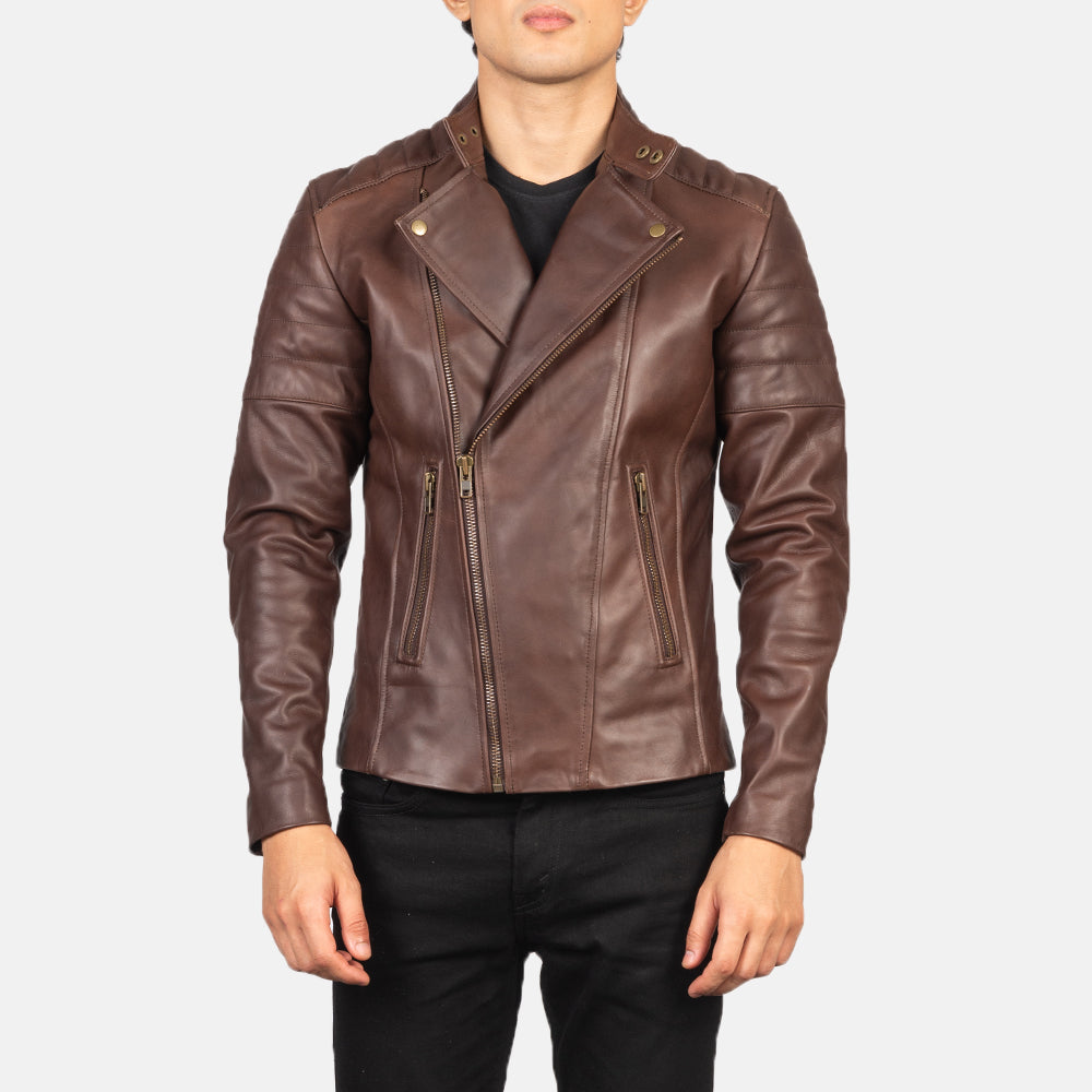 Men's Minimal Biker Leather Jacket