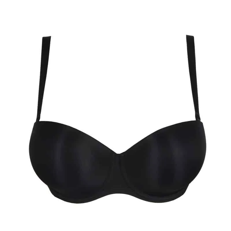Women's Strapless Molded Padded Seamless Adjustable Straps Mesh Microfiber Rounded Shape Bra