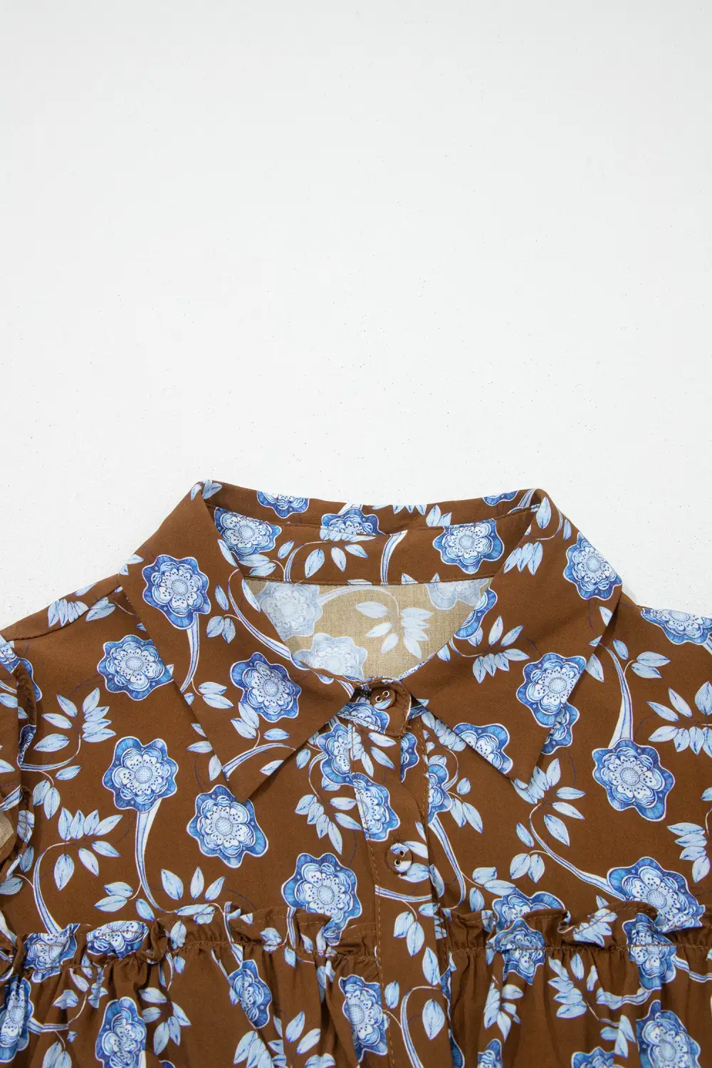 Floral Printed Button Front Dress Casual