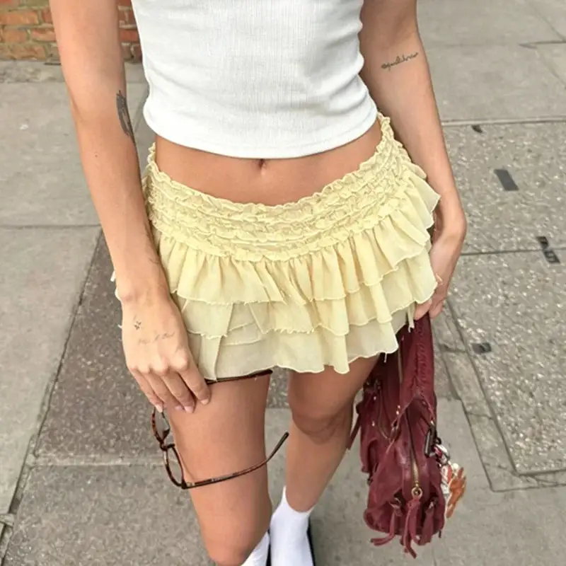 Mini Ruffled Tiered A-Line Skirt