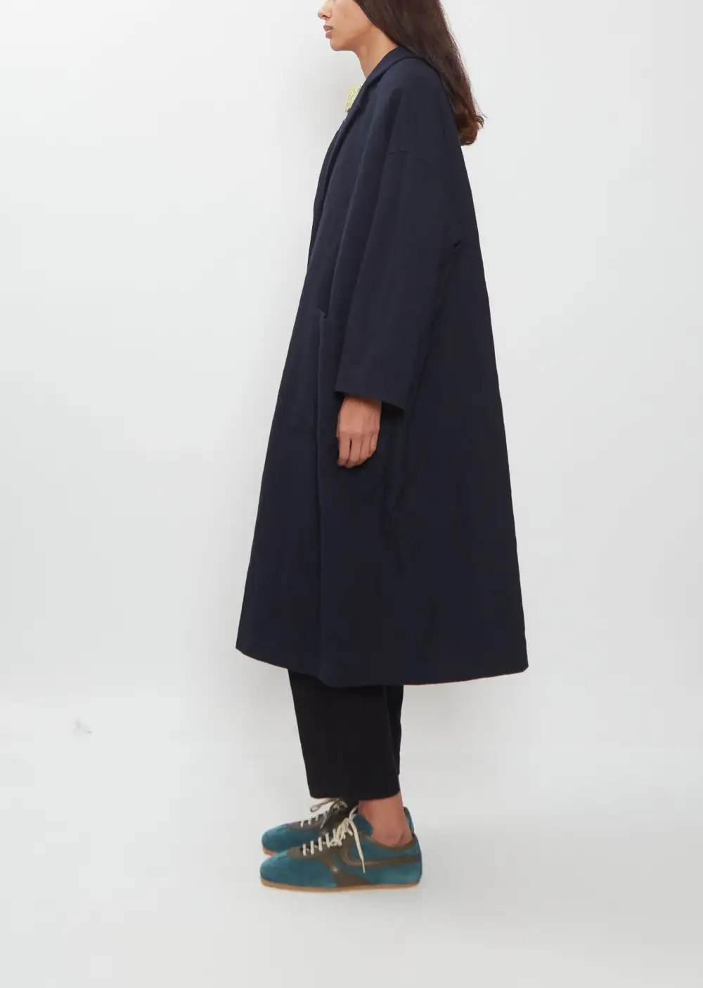 Women's Notch Lapel Single Breasted Longline Coat