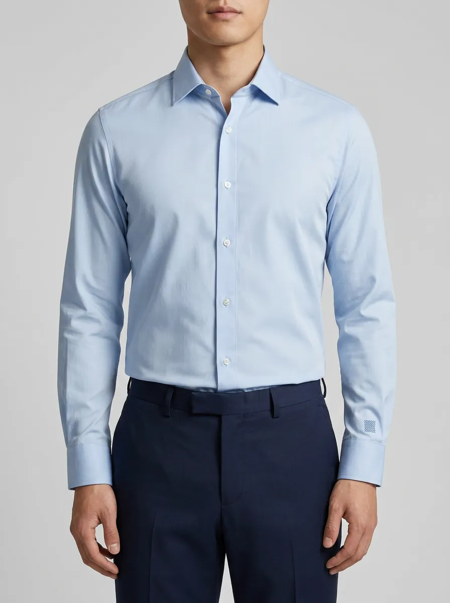 Men's Non-Iron Cotton Geometric Pattern Cuff Dress Shirt