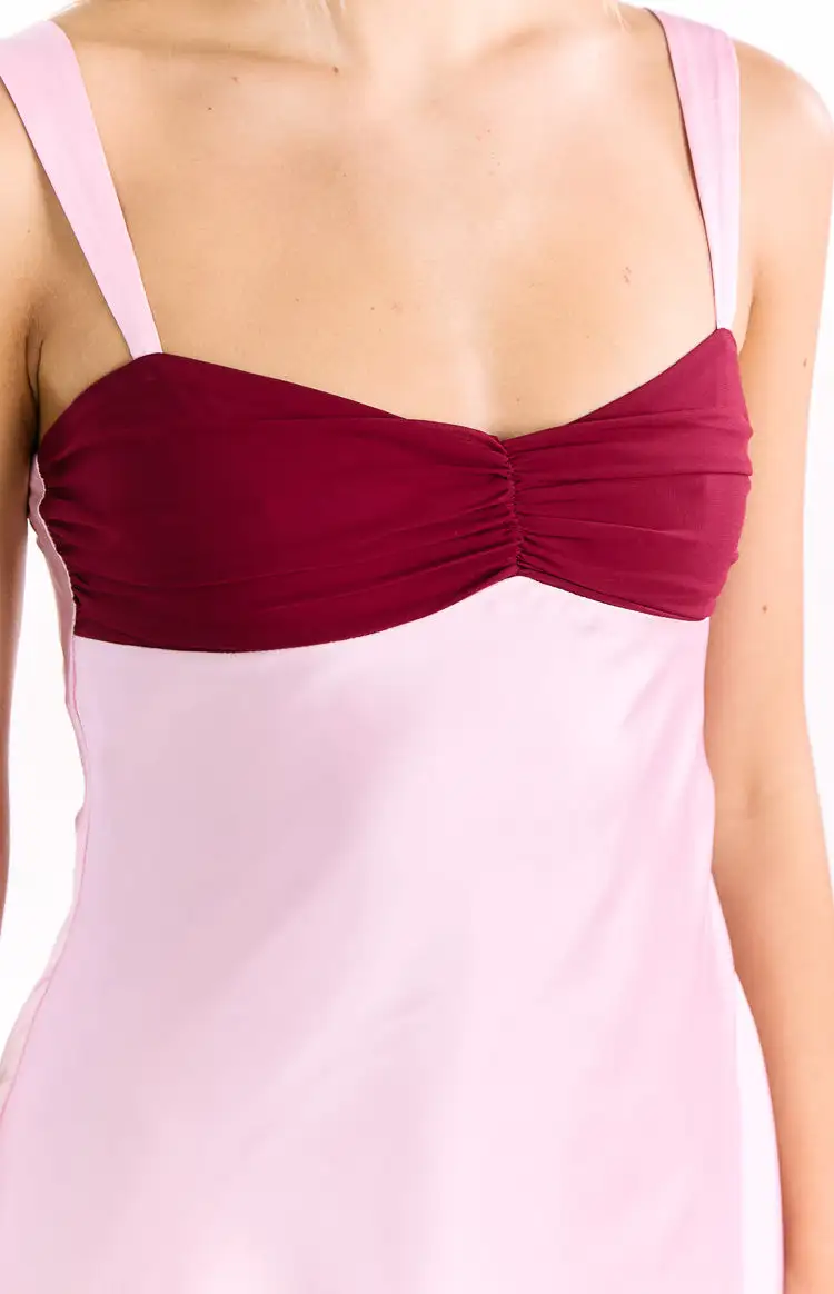 Satin Contrast Party Mini Dress