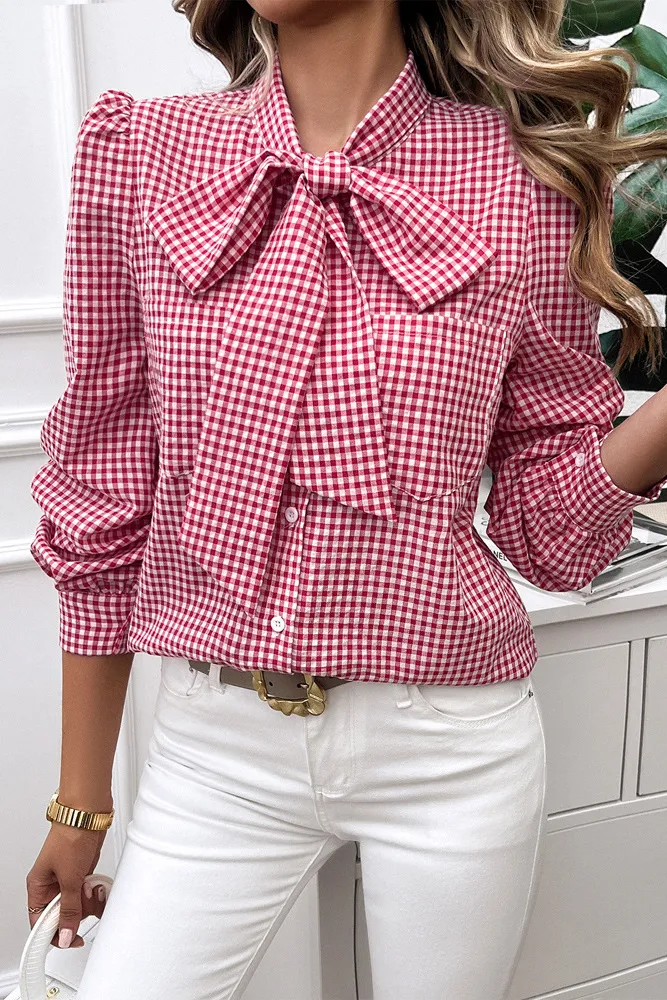 Plaid Button Up Tie Knot Tee