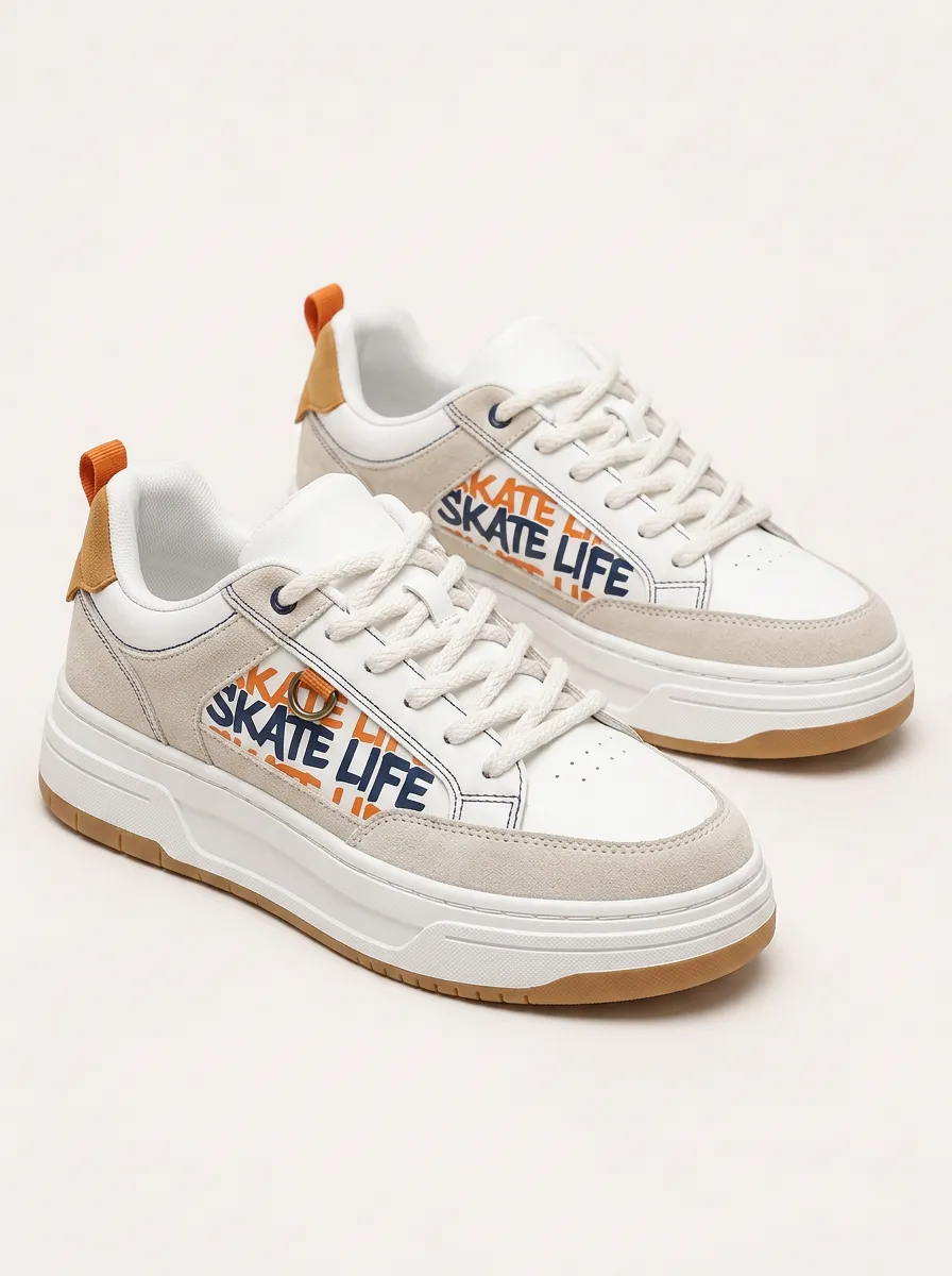 Men's Skateboarding Lover Skate Life Patterned Skate Shoes
