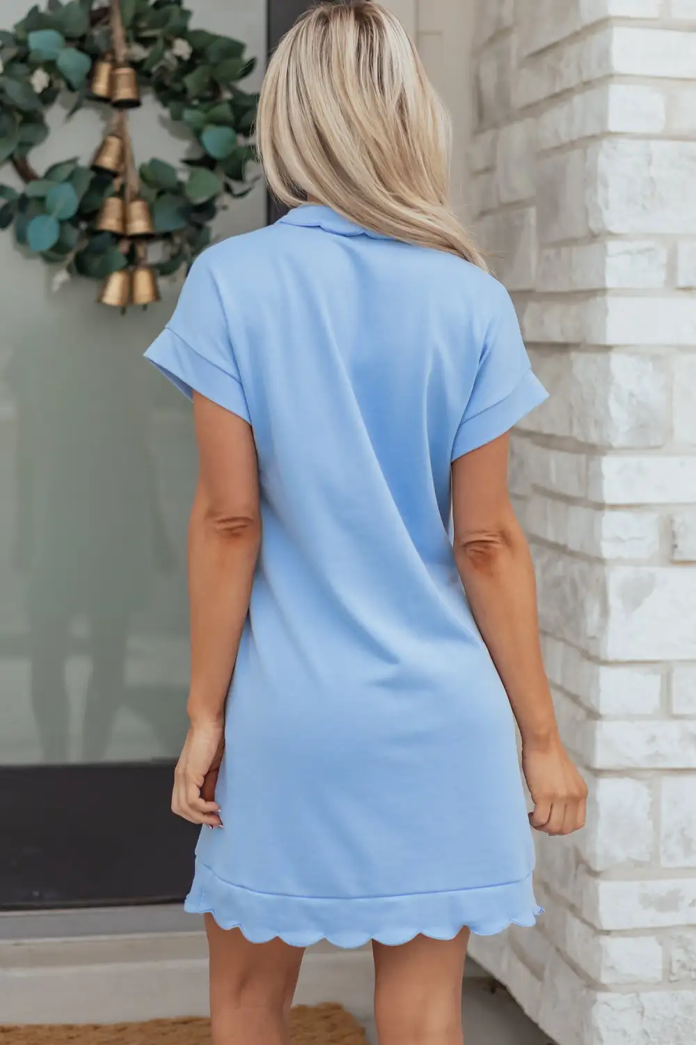 Women's Solid Short Sleeve Mini Dress