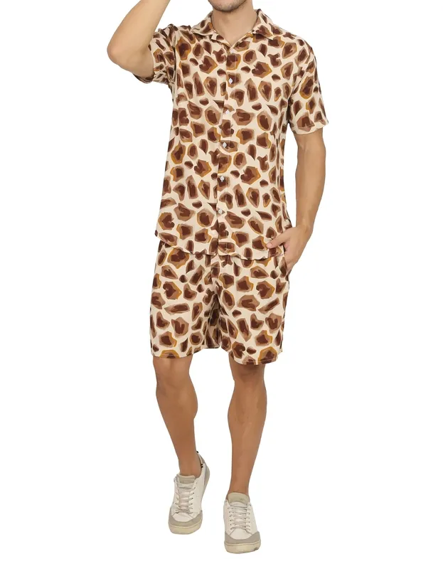 Brown Printed Matching Set