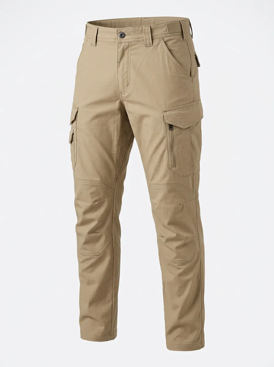 Men's Zippered-Pocket Articulated-Knee Utility Cargo Pants