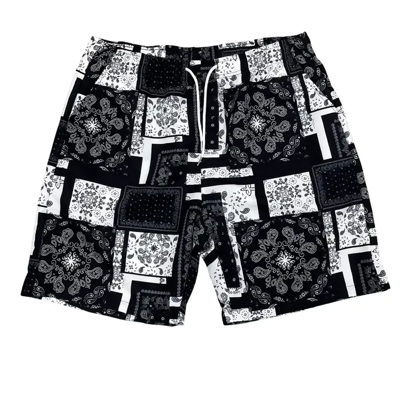 Bandana Patchwork Casual Shorts