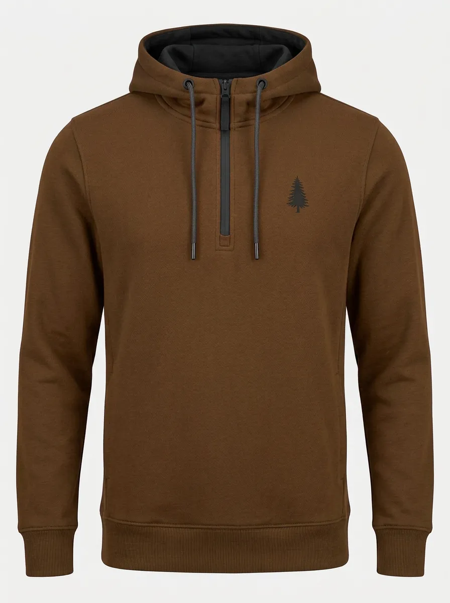 Men's Pine Tree Graphic Quarter-Zip Hoodie