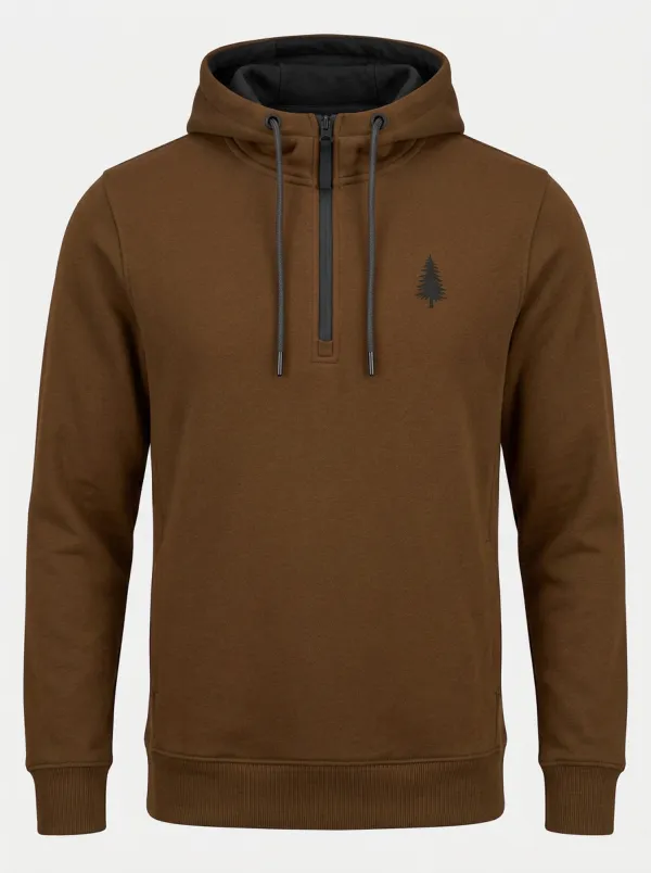 Men's Pine Tree Graphic Quarter-Zip Hoodie