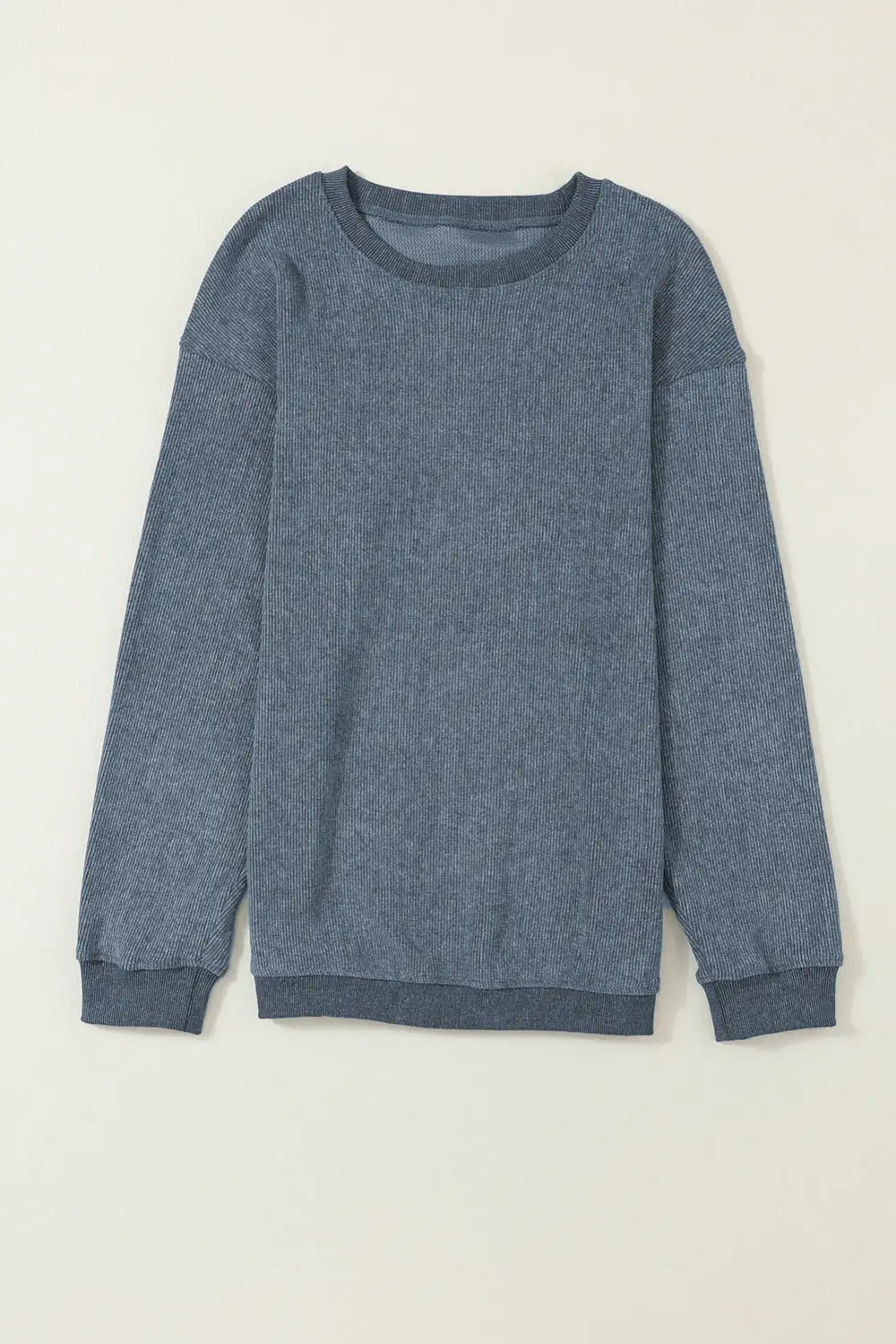 Laid Back Ribbed Crewneck Sweatshirt