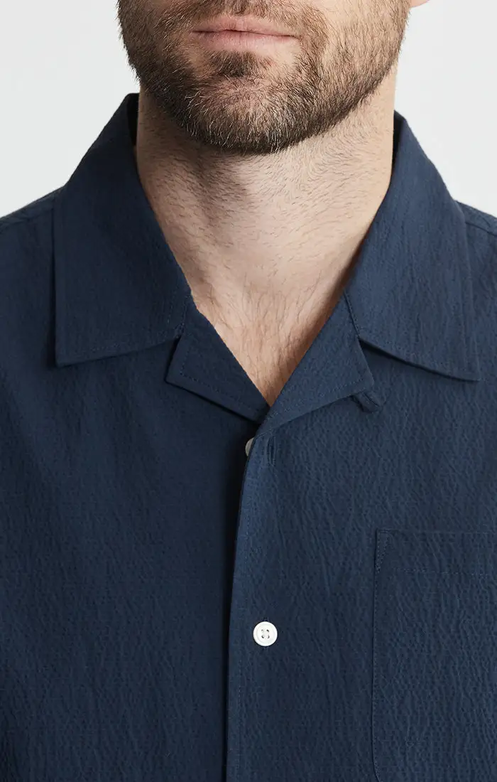 Seersucker Short Sleeve Camp Shirt