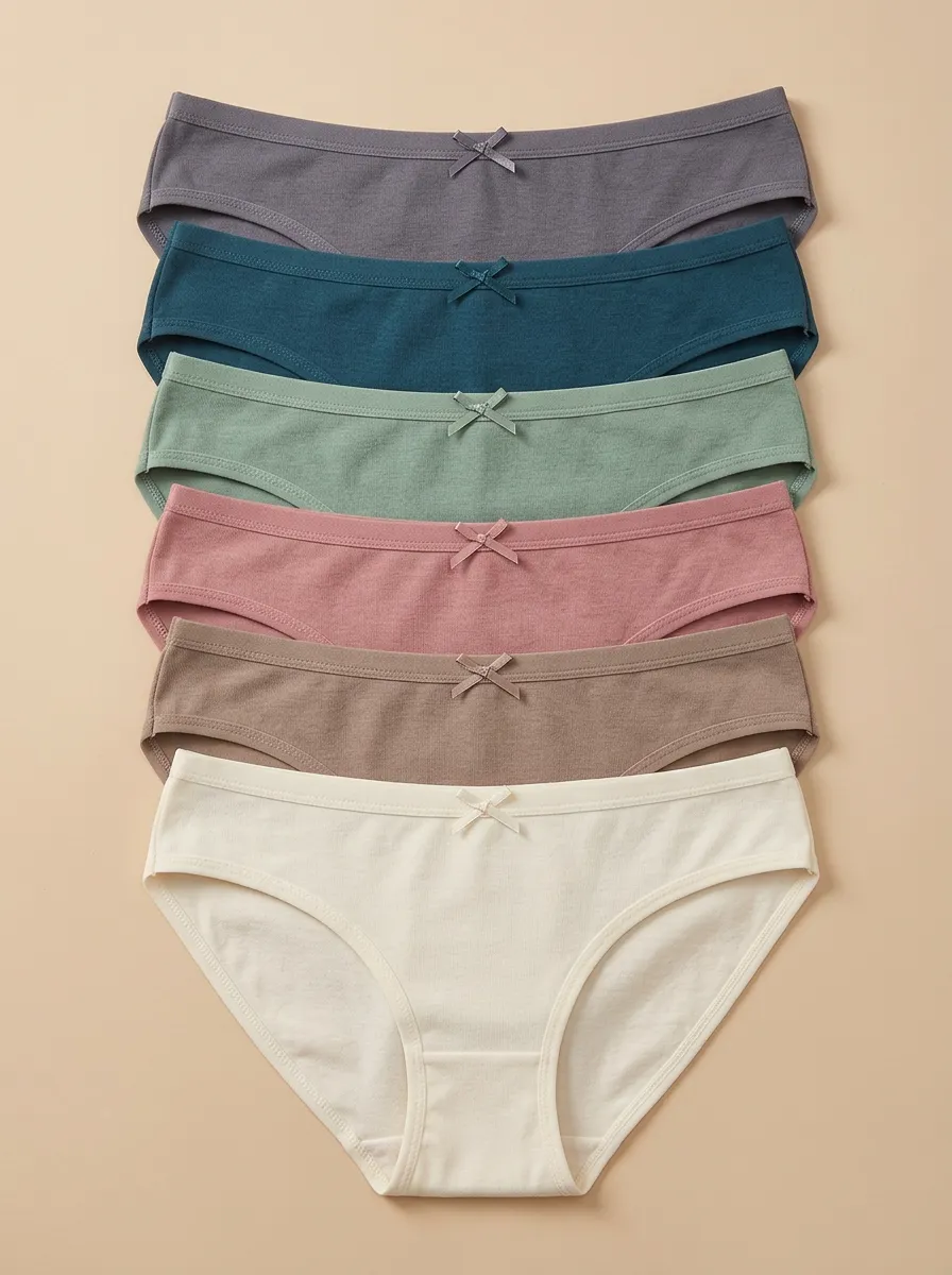 Women's Bow Detail Mid-Rise Briefs 6-Pack