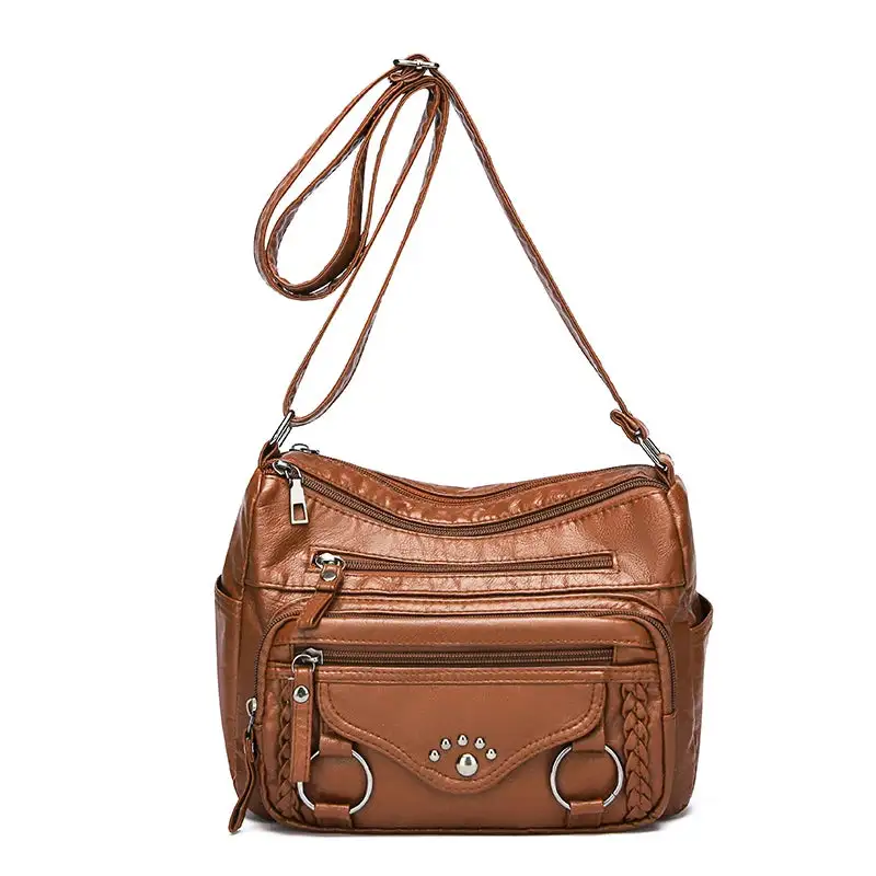 Chic Off-White Multi-Pocket Crossbody Bag