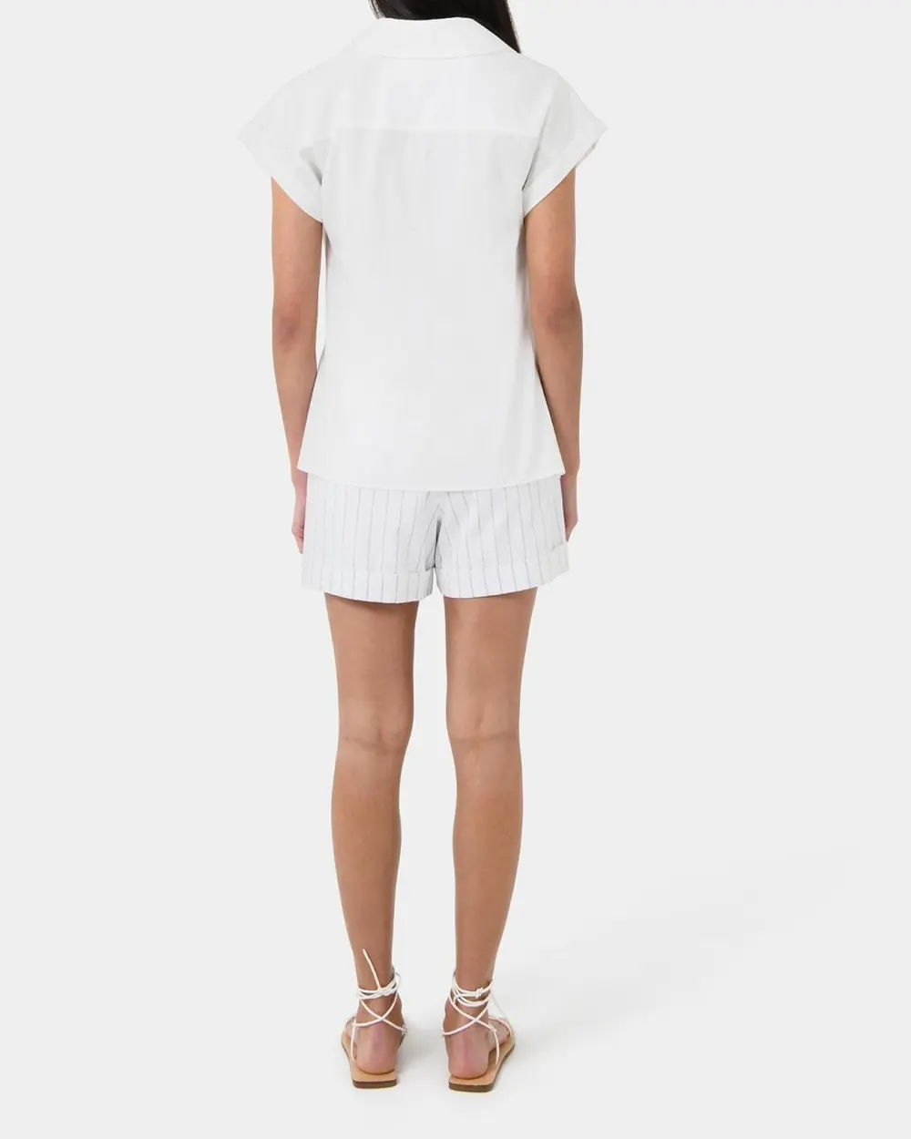 Chic Collar Tie Button Shirt
