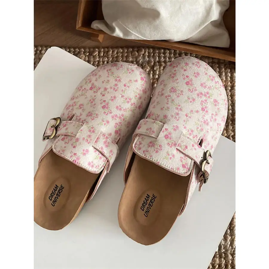 Pattern Round Toe Slip Ons Shoes