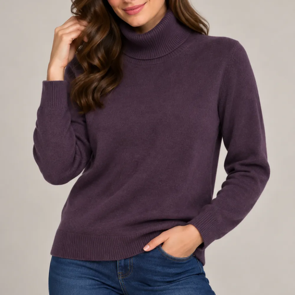 Merino Cashmere Turtleneck Roll Neck Pullover