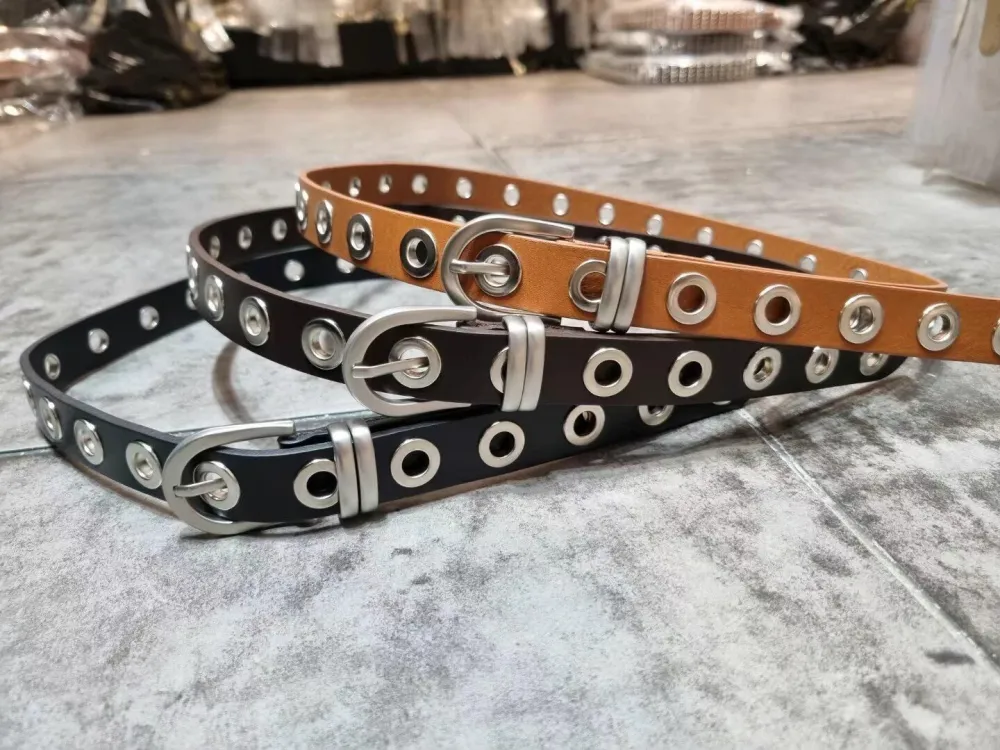 Refined Buckle Genuine Leather Belt