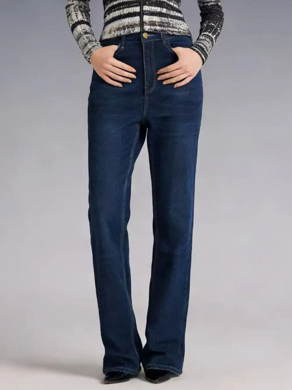 Classic High-Waisted Bootcut Jeans