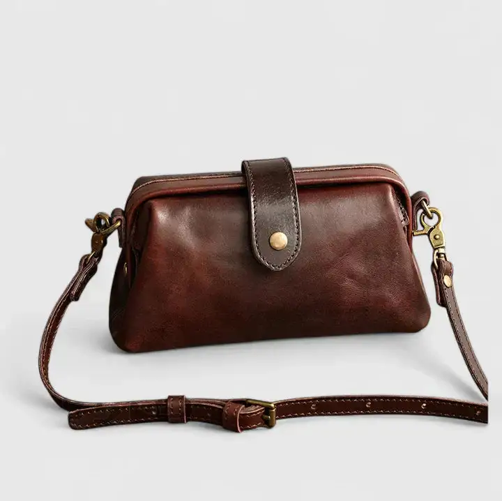 Structured Pebbled Leather Handbag