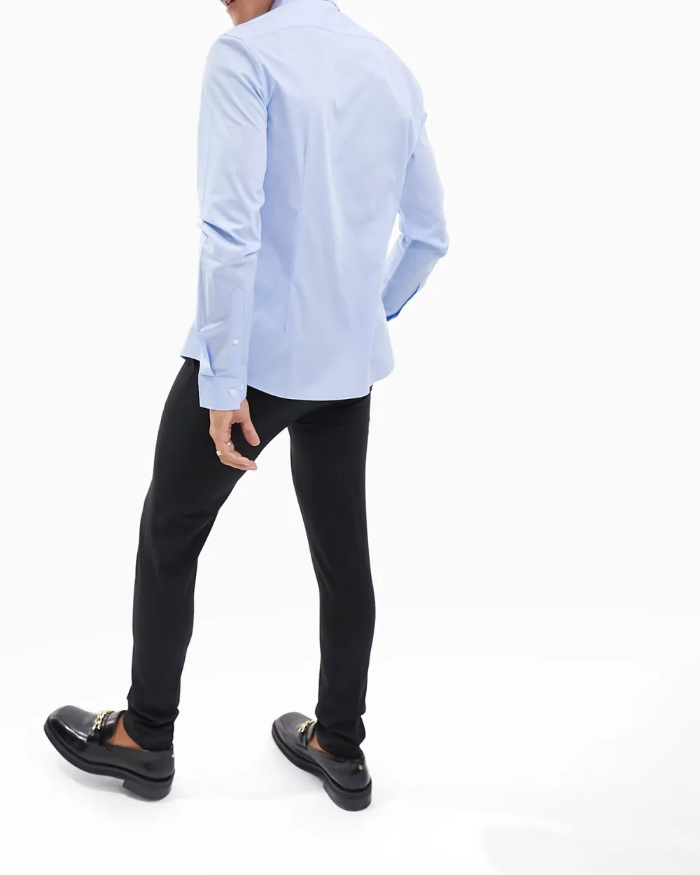 Stretch Slim Fit Work Shirt In Blue