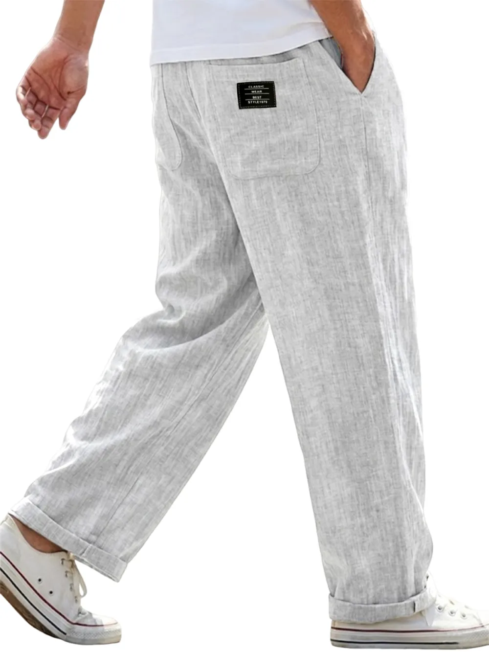 Workwear Linen Blend Utility Pocket Trousers
