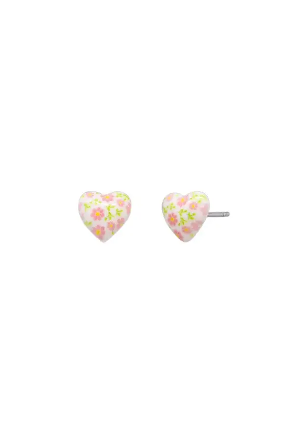 Ceramic Heart Stud Earrings