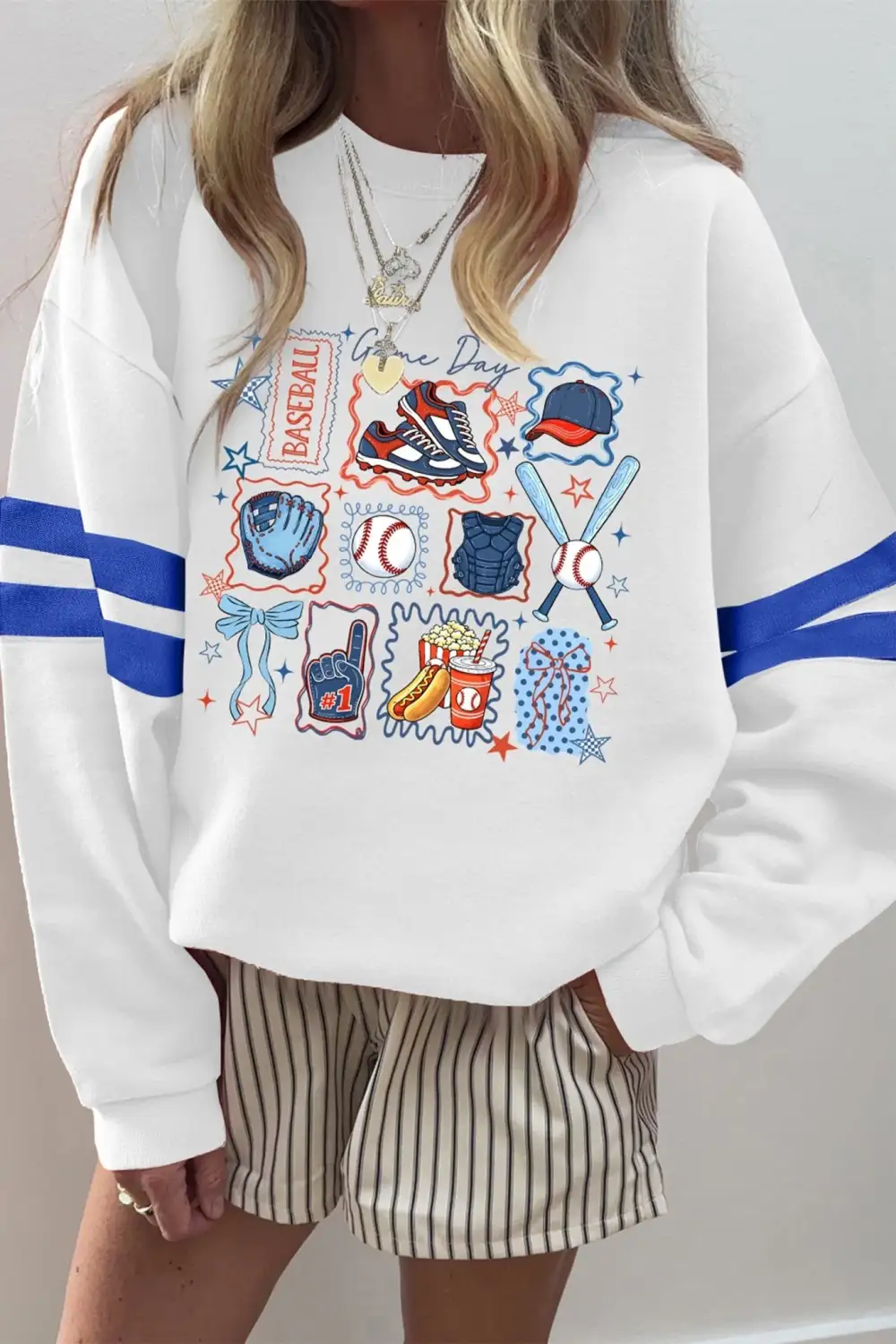 Active Striped Graphic Sweatshirt
