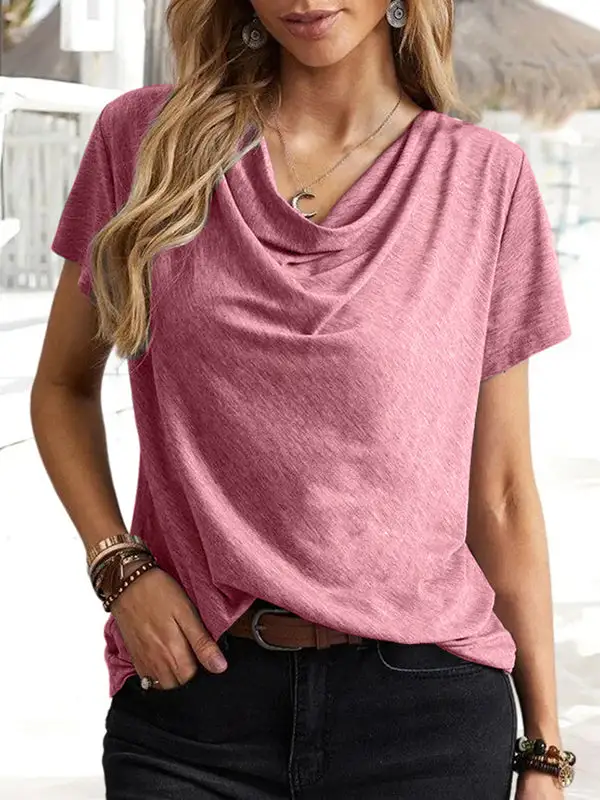Relaxed Short Sleeve U-Neck T-Shirt