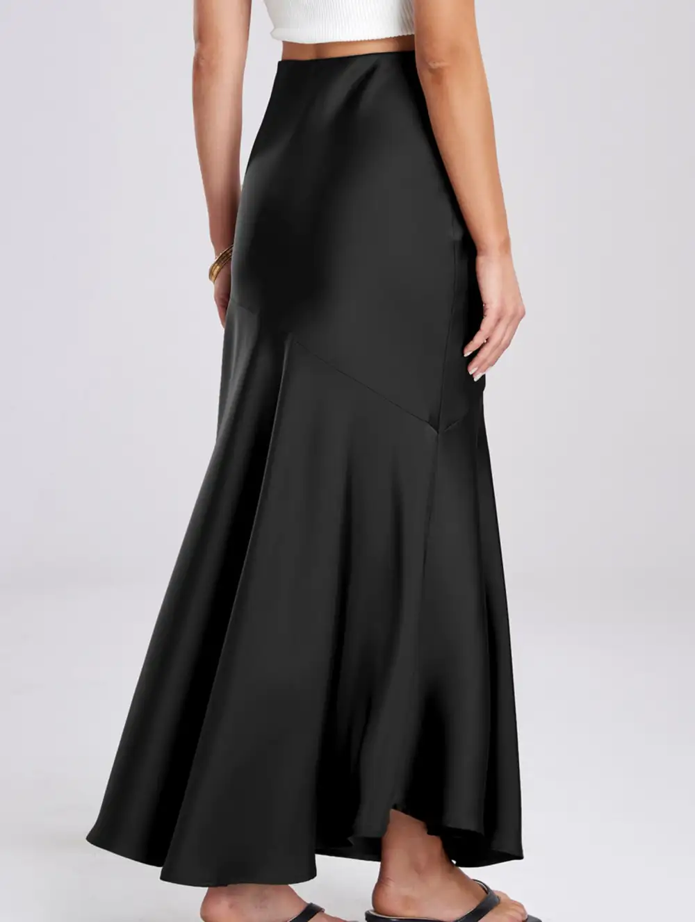 Elastic Waist High Waist Midi Skirt