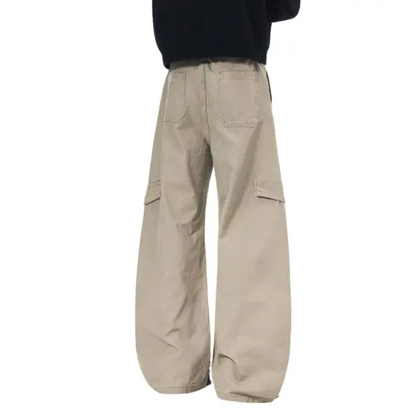 Washed Wide Leg Men's Casual Pants