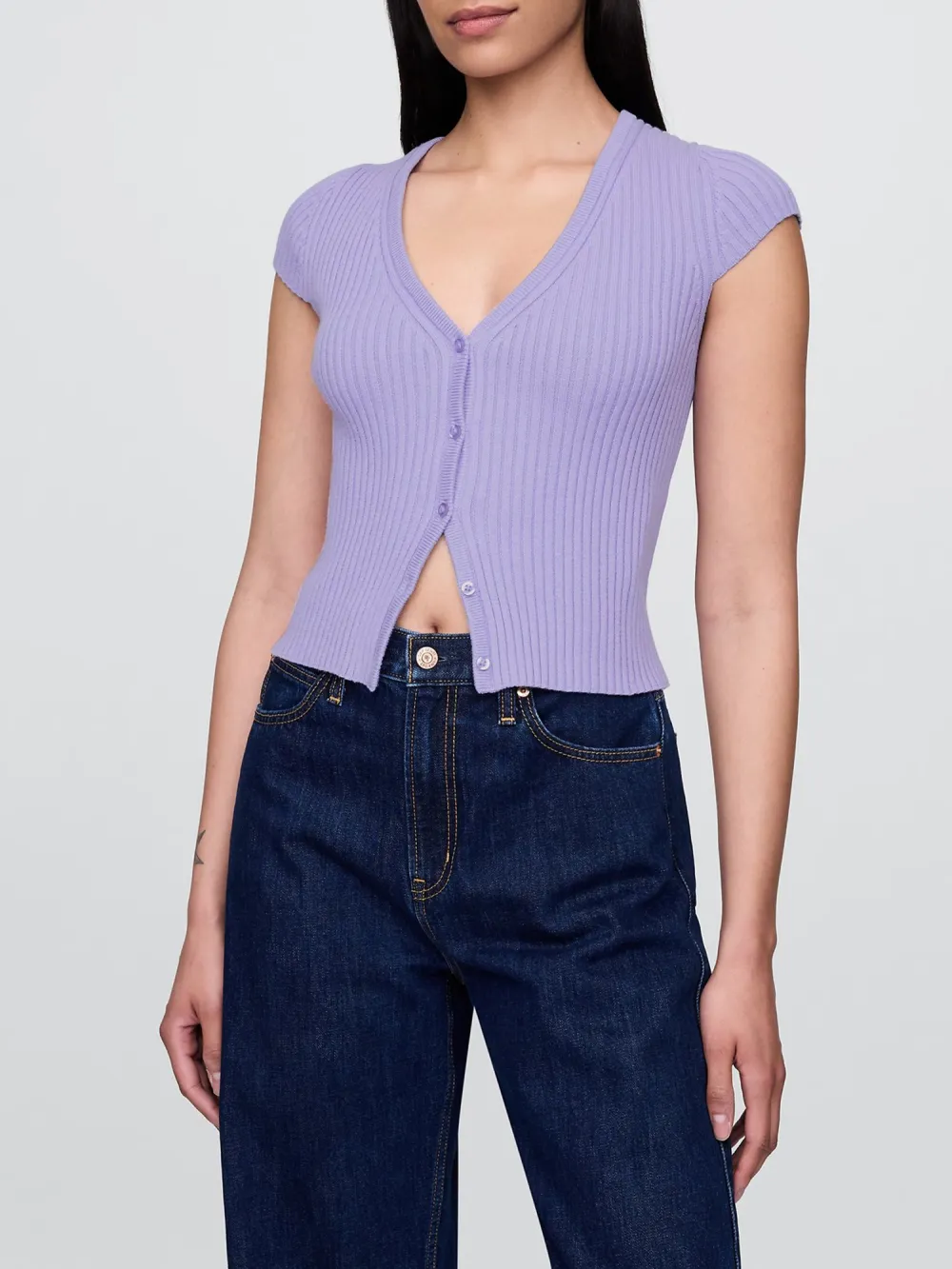 Fitted Ribbed Cardigan