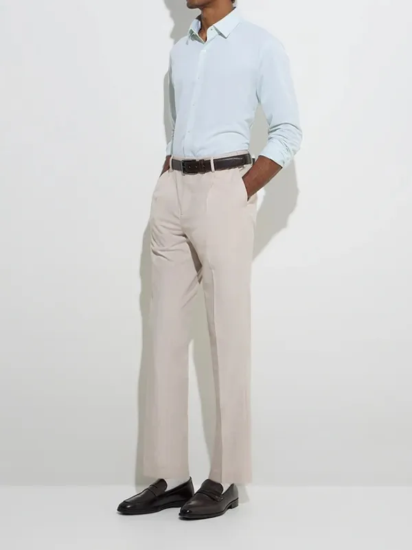 Man's Formals Mint Solid Skinny Shirt