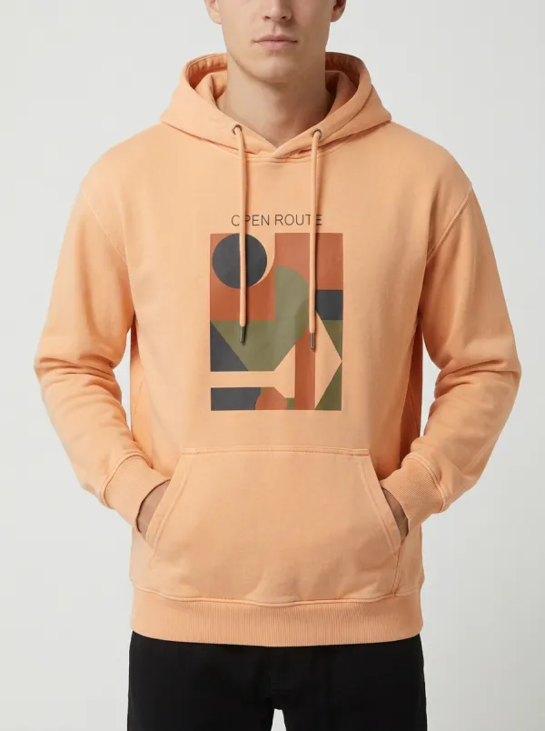 Men's Everyday Open Route Geometric Abstract Print Hoodie