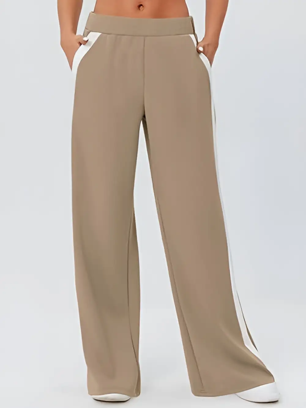 Relaxed Side Striped Wide Leg Pants