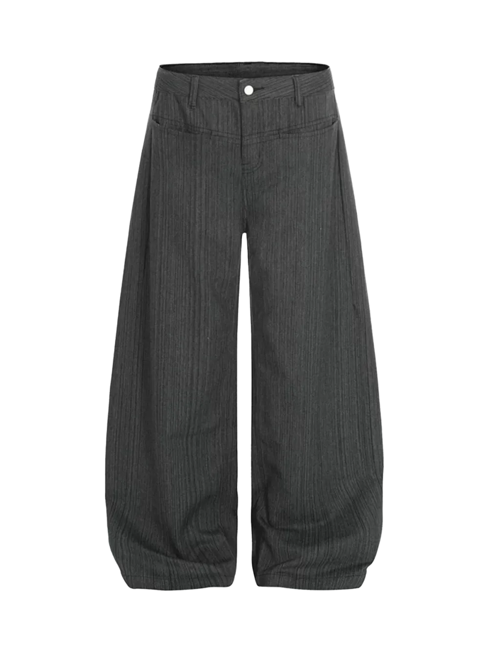Curved-Cut Embroidered Pants