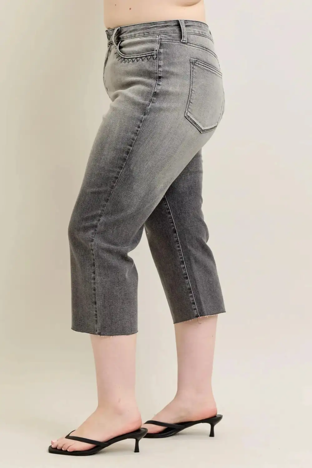 High-Waist High-Rise Cotton Denim Jeans