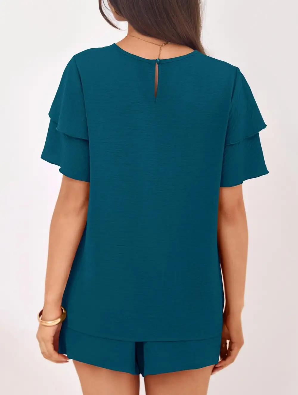 Crew Neck Top Two Piece Set