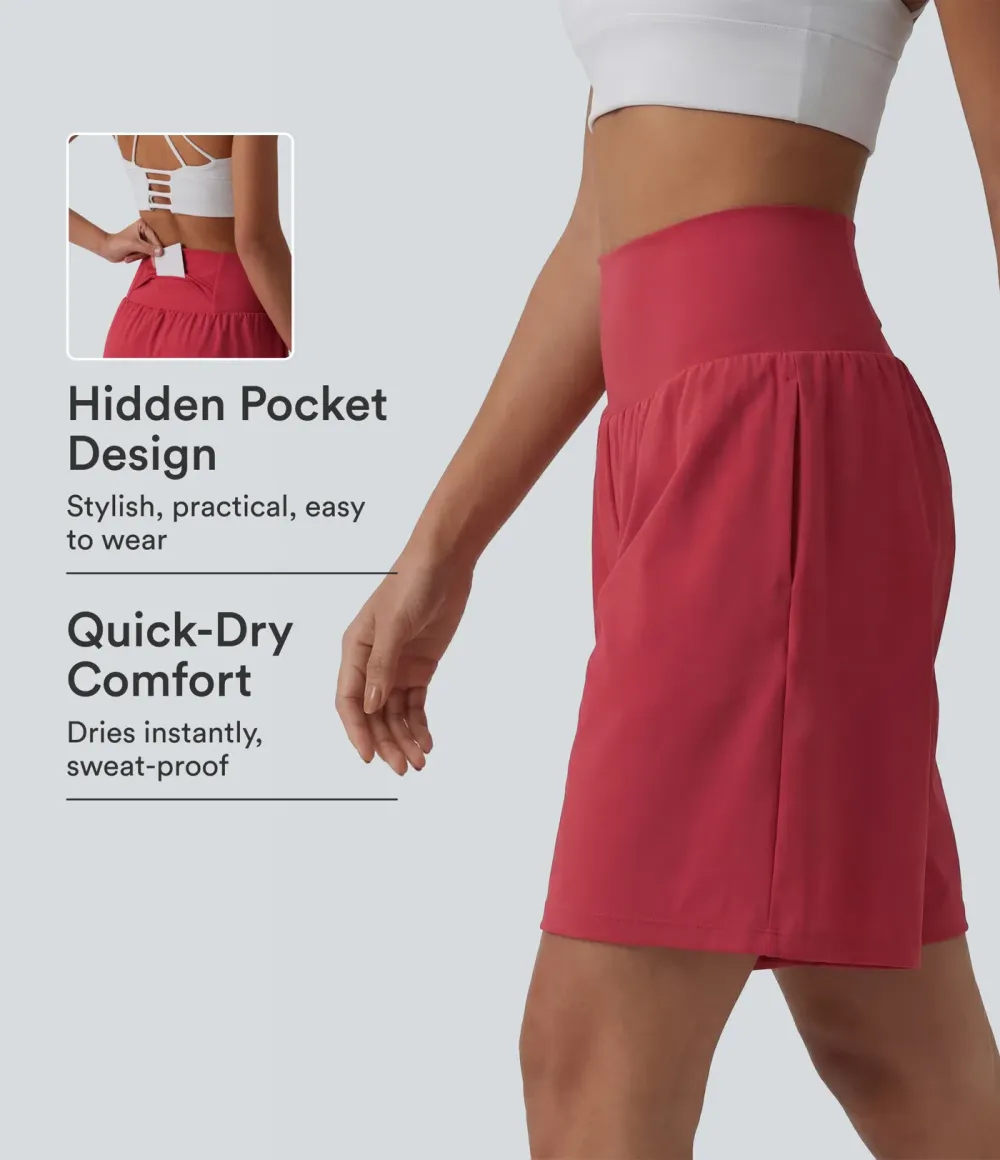 SoftlyZero Airy Super High Waisted 2-in-1 Cool Touch Yoga Shorts 9