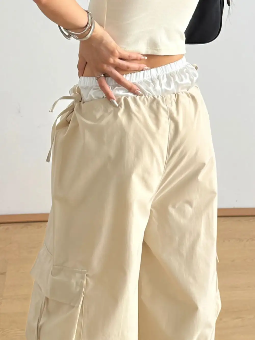Elastic Waist Drawstring Pocketed Everyday Cargo Pants