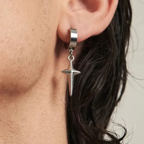 Men's Star Dangle Earrings