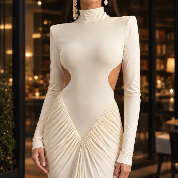 Cutout Draped Maxi Dress