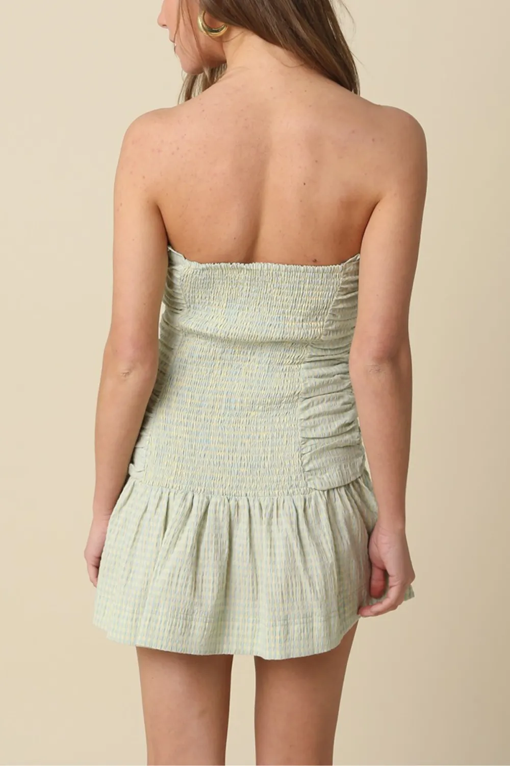 Strapless Ruched Mini Dress
