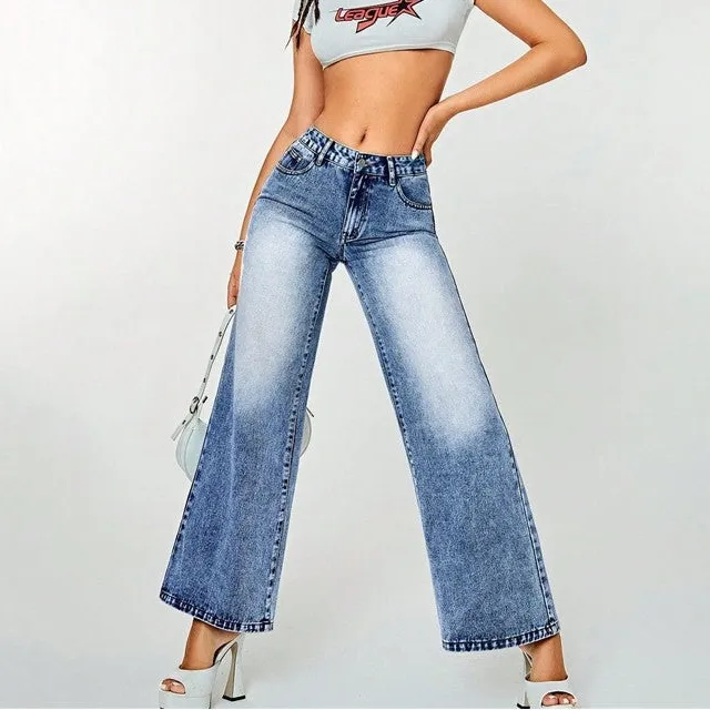 Women's High Waist Wide Leg Loose Fit Jeans