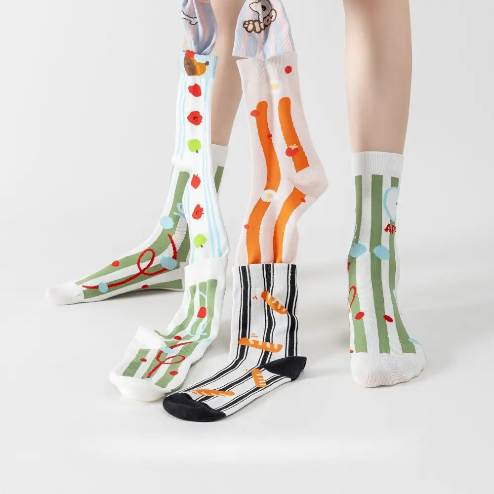 Whimsical Food Animal Crew Socks