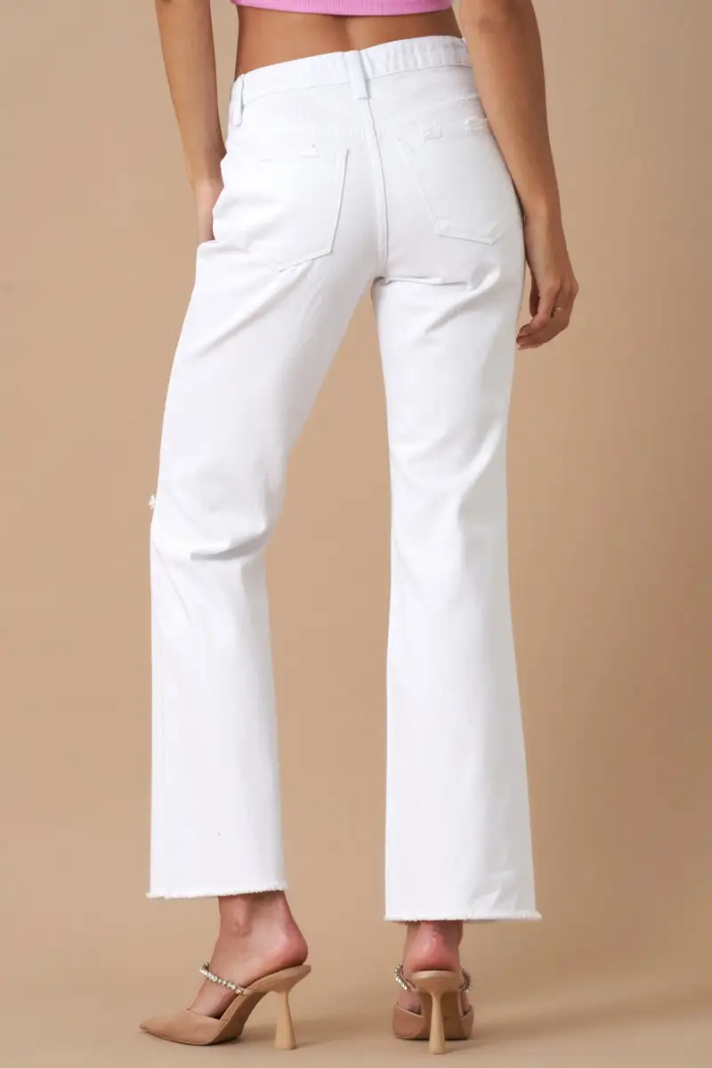 High Rise Slim Straight Relaxed Jeans