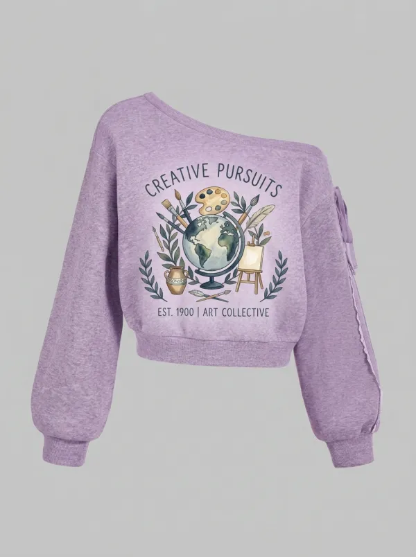 Women's Artist Globe Creative Pursuits Graphic Sweatshirt