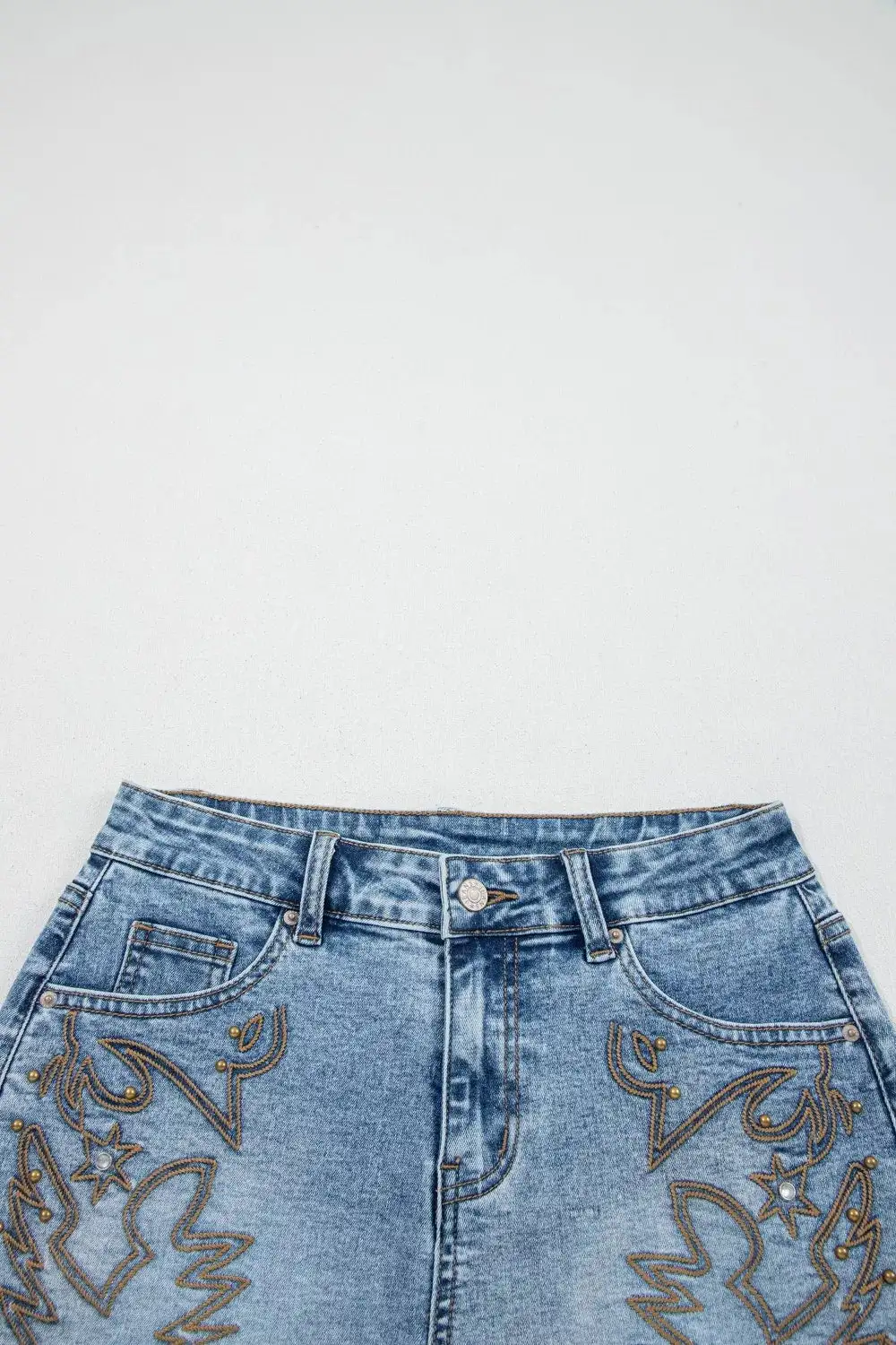 Everyday Raw-Hem Distressed Cotton Denim Shorts